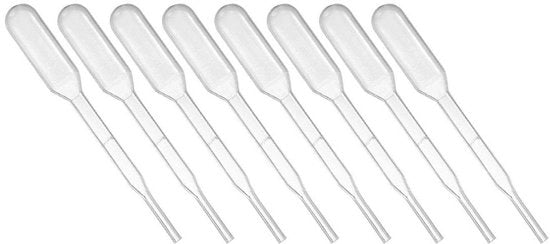 30 pipette di plastica da un uso 0,2 ml trasparenti | Pasteur pipette | 61 mm di lunghezza | attrezzature per laboratorio