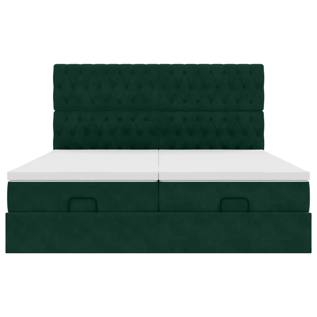 Struttura Letto Pouf con Materassi 160x200 cm Velluto 3314636