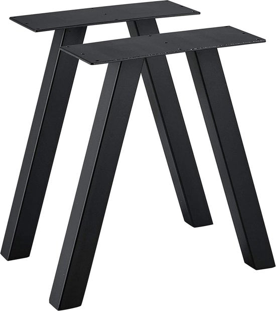 Supporto per tavolo Palmira - Acciaio - Set da 2 - 42x30cm - Nero - Sostenibile