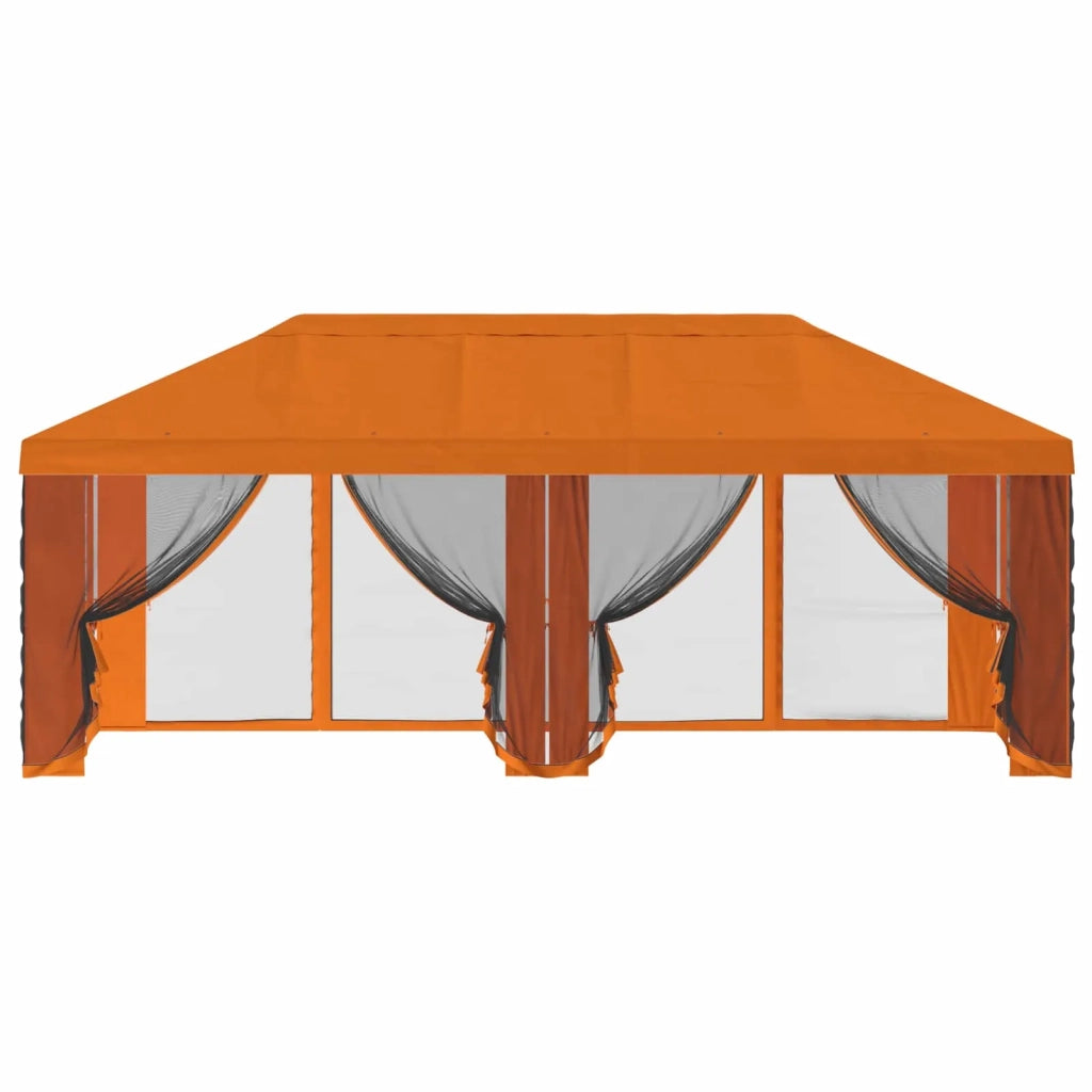 Copertura Gazebo con Pareti Laterali Arancione 600,5 x 300,5 cm 900443