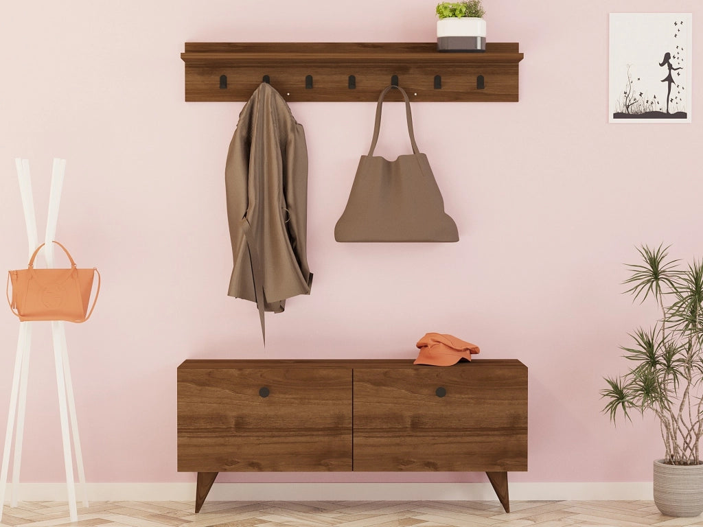 Mobile da corridoio in legno "Rupa" - 35 x 113 x 48 cm - Noce