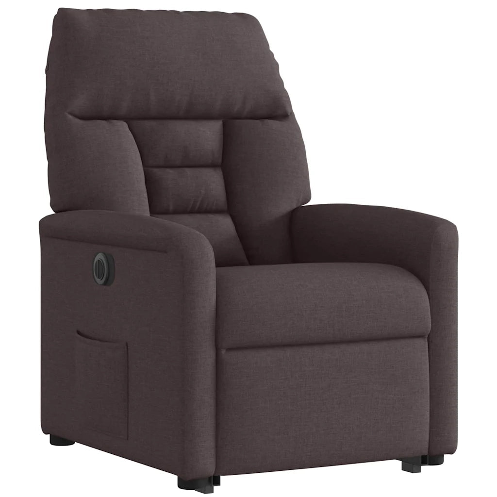 Poltrona Alzapersona Reclinante Elettrica Marrone Scuro Tessuto 3303057