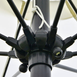 Ombrellone Rotondo e Regolabile Ø265x240 cm in Poliestere Metallo e Fibra di Vetro Crema