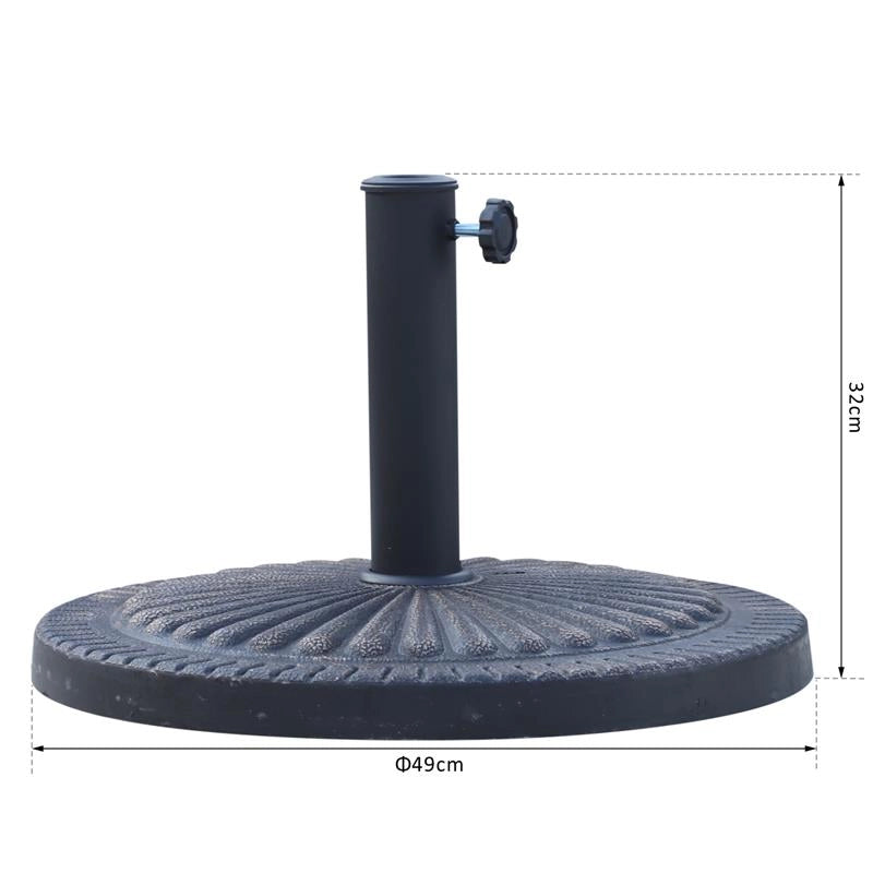 BASE PER OMBRELLONE TONDA IN RESINA 49 X 32 CM IN COLORE ANTRACITE