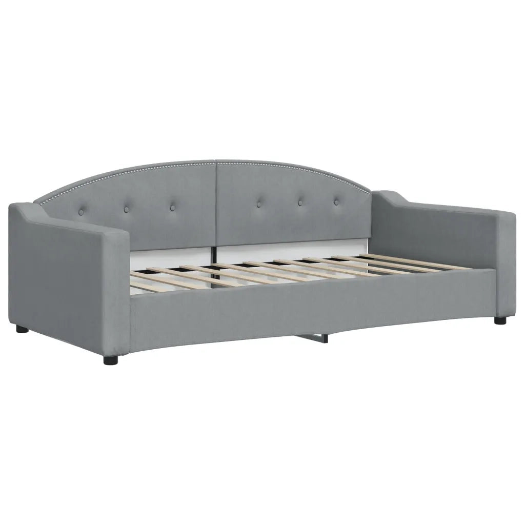 Divano Letto Estraibile Cassetti Grigio Chiaro 90x190cm Tessuto 3197576