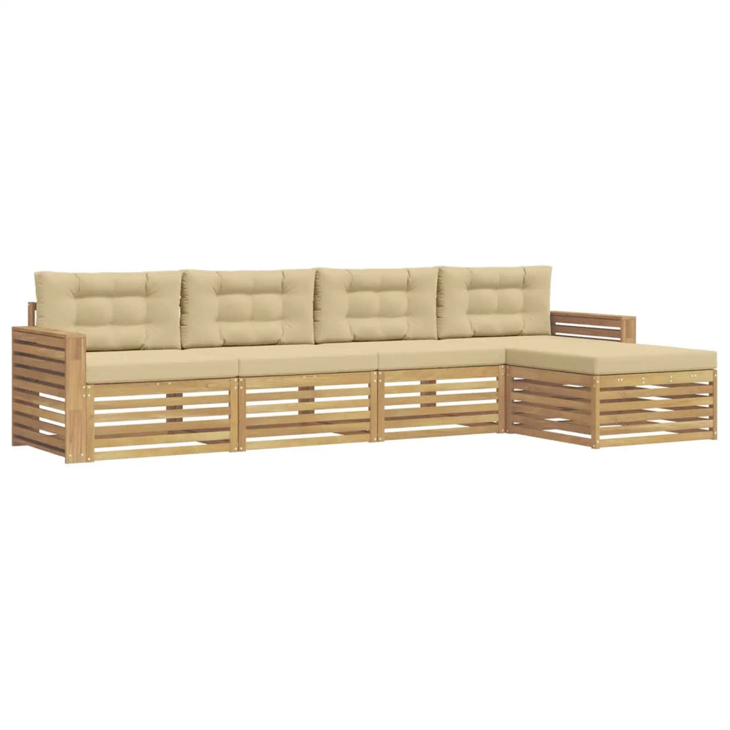 Set di divani da esterno 5 pcs Bianco e Beige 3390333