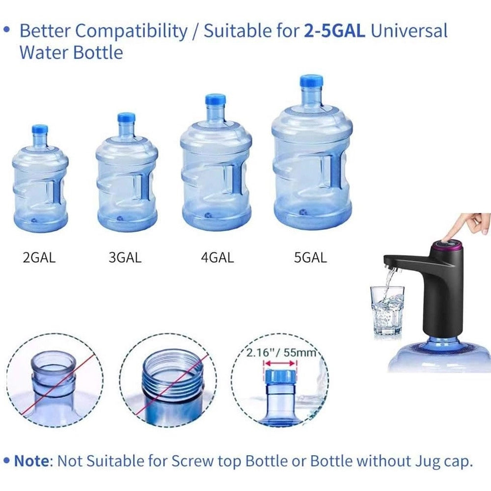 Trade Shop - Dispenser Erogatore D'acqua Ricarica Usb Automatica Pompa Portatile Elettrica Universale -