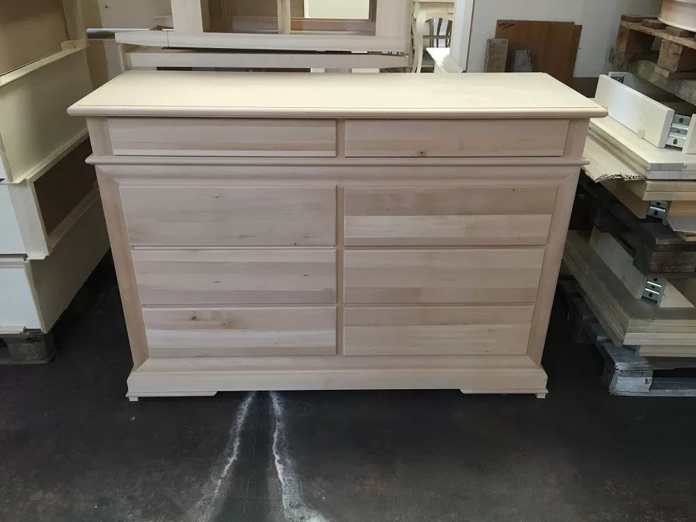 Cassettiera classica in legno 8 cassetti grezzo l.150 p.53 h.102 (3008) - Mobili 2G