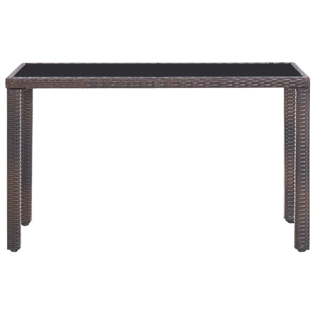 Set da Pranzo da Giardino 5 pz con Cuscini Polyrattan Marrone 42525