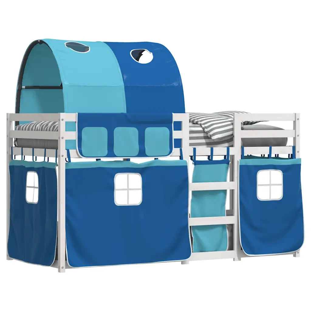 Letto a Castello senza Materasso Blu 90x190cm Massello Pino 3284031