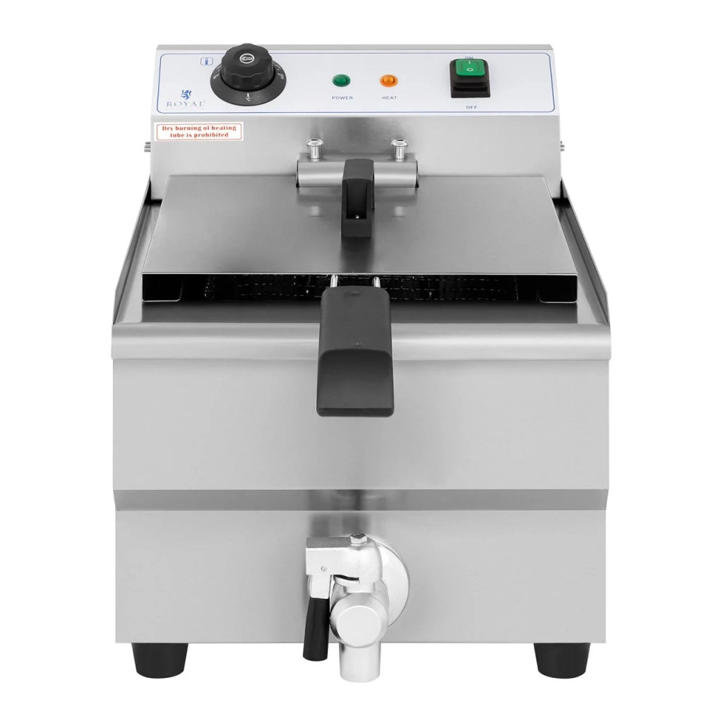 Friggitrice elettrica professionale per ristoranti 13 litri 3200 watt rubinetto di scarico zona fredda 14_0001781