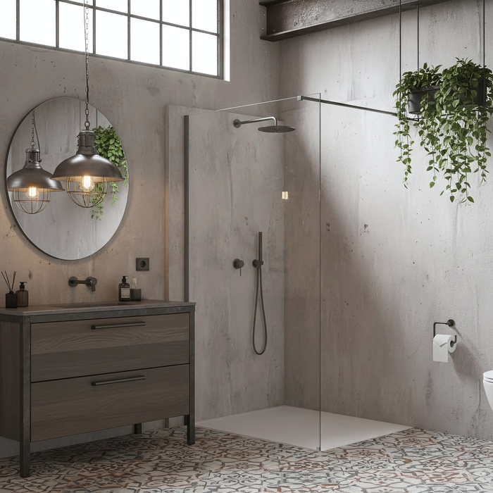 Parete Doccia Rea Flexi Transparent / Titan 70