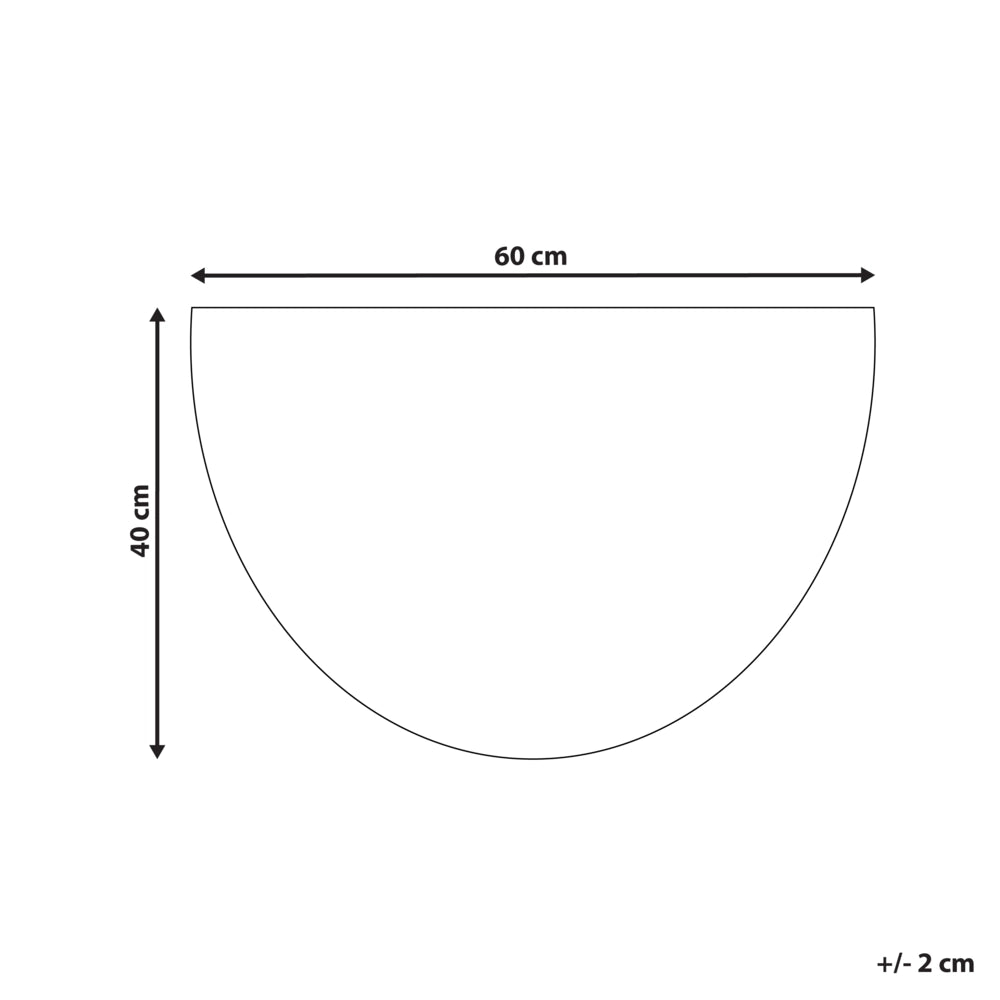 Zerbino in fibra di cocco naturale con supporto in PVC antiscivolo 40 x 60 cm, modello geometrico a forma di mezzo giro, decorazione moderna per interni.
