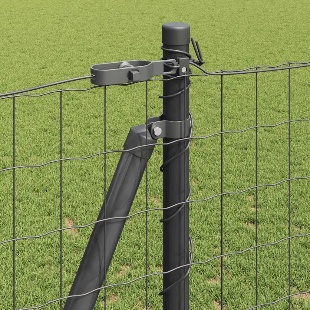 Recinzione con Posto Grigio 1,2 x 25 m Acciaio e PVC
