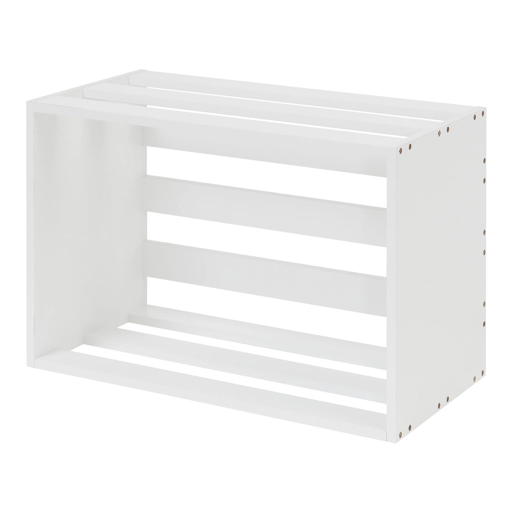 Tavolo Basso Rønde a Forma di Cassetta Frutta Posizionabile in Orizzontale o Verticale 43x64x33cm Bianco [en.casa]
