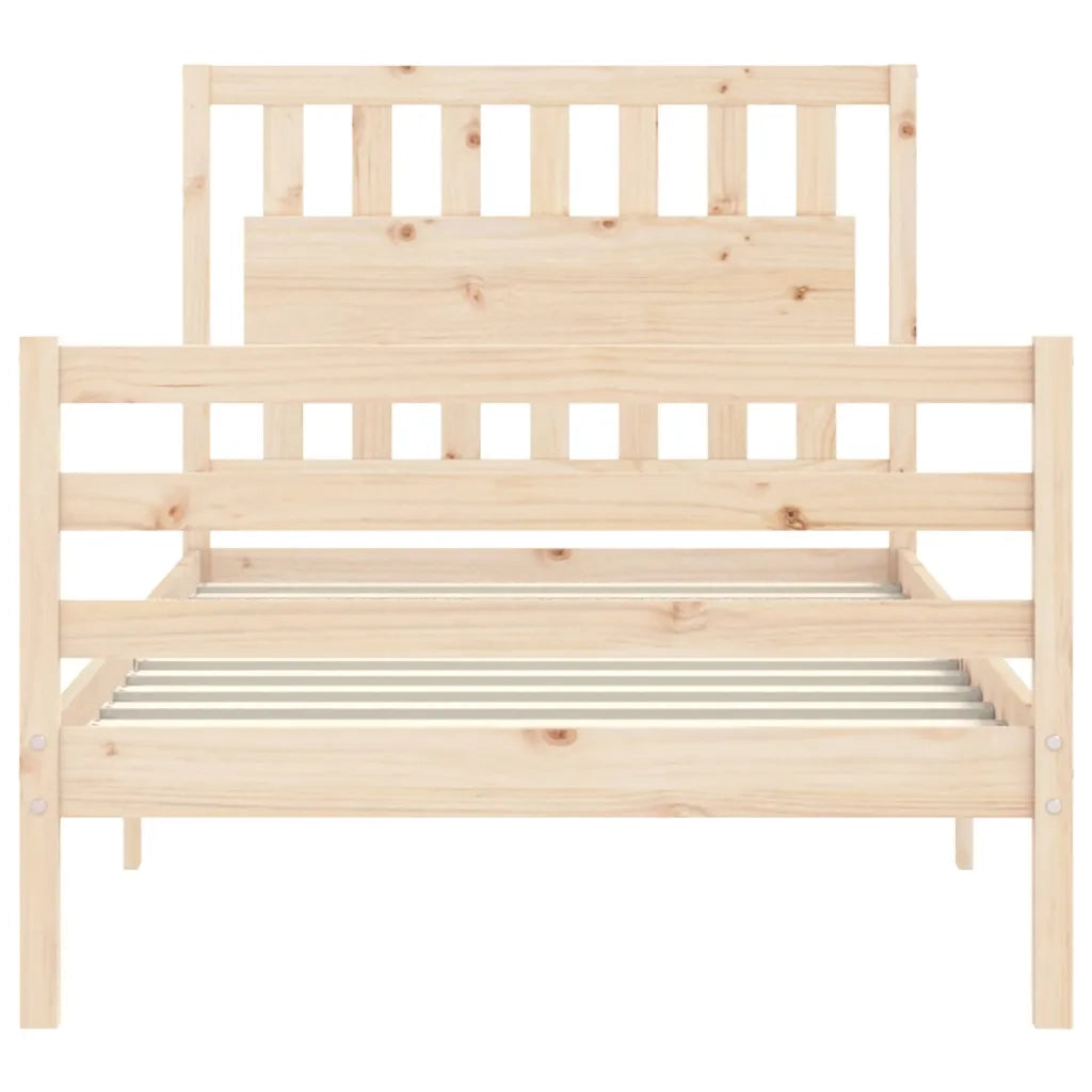 Giroletto con Testiera 100x200 cm in Legno Massello 3194301