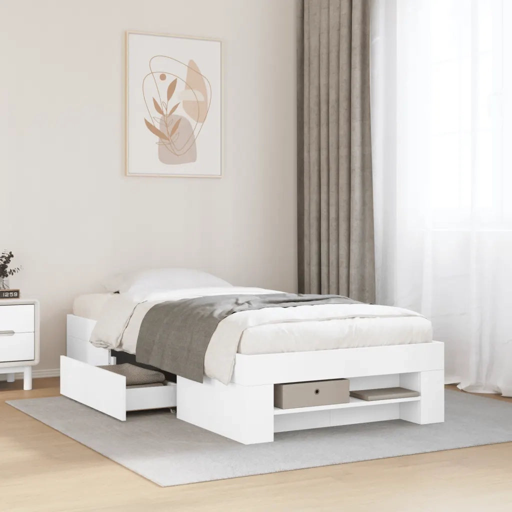 Giroletto-Struttura Letto Bianco 90x200 cm in Legno Multistrato 781555