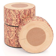 Set 3 sgabelli ceppo albero cuscini pavimento stampa legno altezze diverse, Sgabelli rotondi bambini aula casa asilo decorazione naturale tinta legno scura