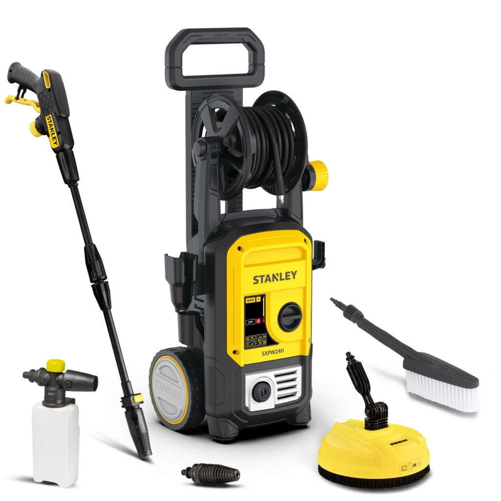 Stanley Idropulitrice SXPW24HP ad Alta Pressione, per Auto ed Esterni Casa, con Patio Cleaner e Spazzola Fissa (170 bar, 480 l/h, 2400 W) Modello 2026
