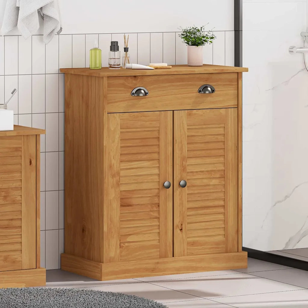 vidaXL Mobile da Bagno VIGO marrone ambrato 67.5 x 34 x 80 cm