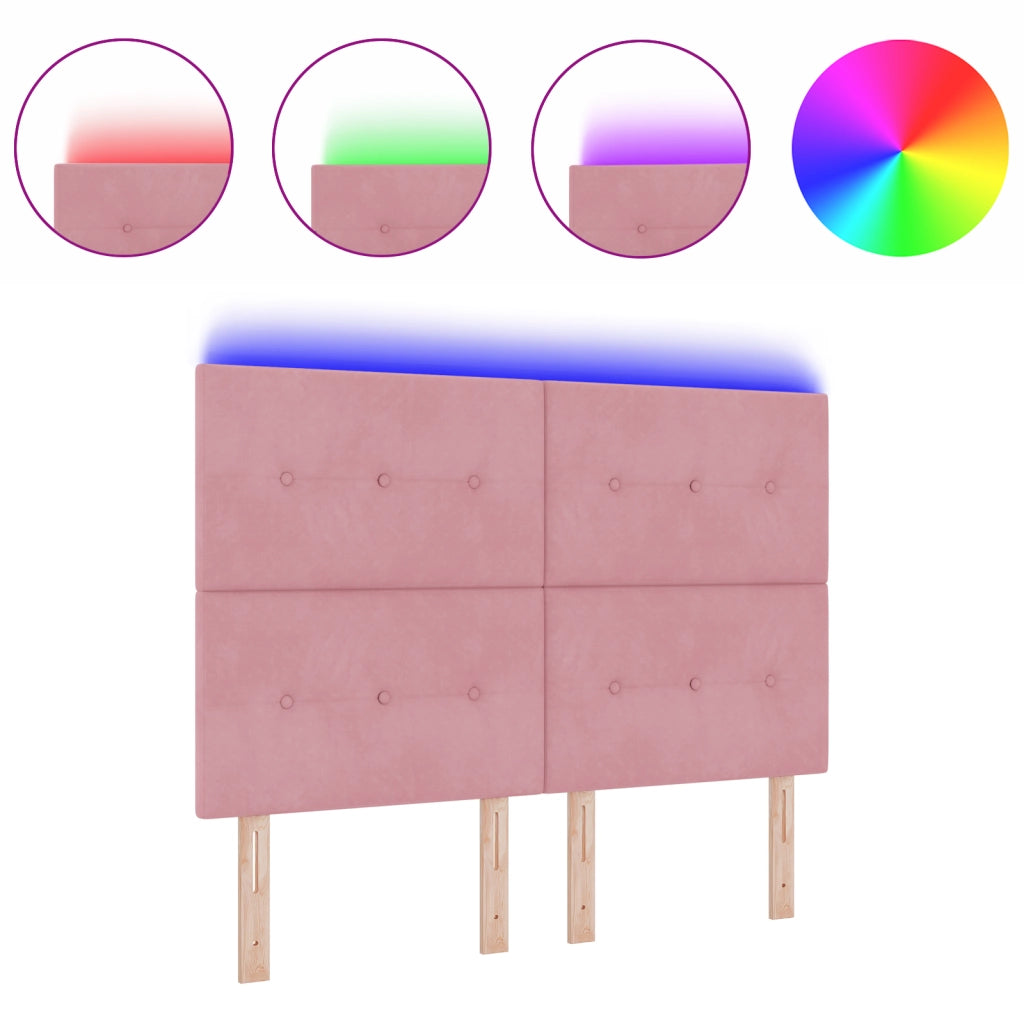 Testata LED  Rosa 72 cm Velluto