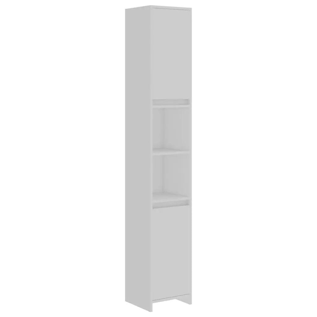 Elegante mobiletto contenitore per il bagno 30 x 30 x 183,5 cm legno composito bianco 02_0047737