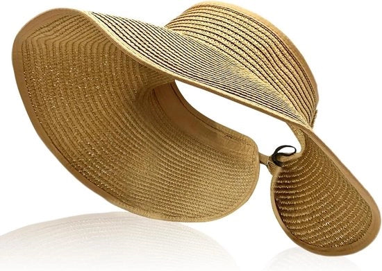 Ombrellino da sole per donne, ampio bordo, cappello estivo per spiaggia con protezione UV