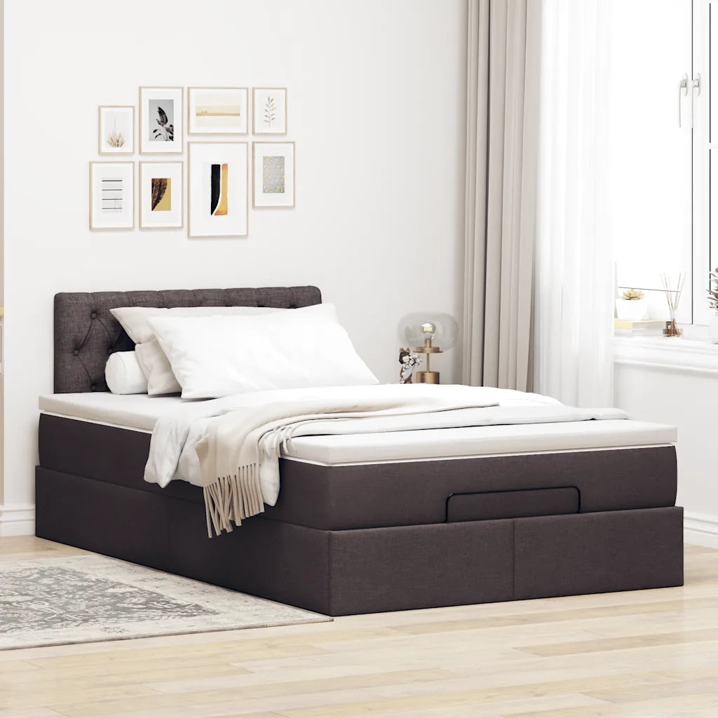 Struttura Letto Pouf con Materasso 80x200 cm in Tessuto 3312377