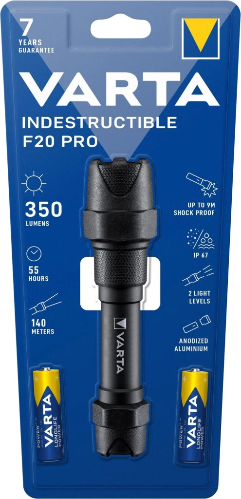 Varta Indestructible F20 Pro with 2AA Batt.