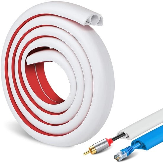 Gomma di protezione per cavi autofibro 1m - Protezione per cavi - Cavo da parete - PVC flessibile - Impermeabile - 15mm x 10mm
