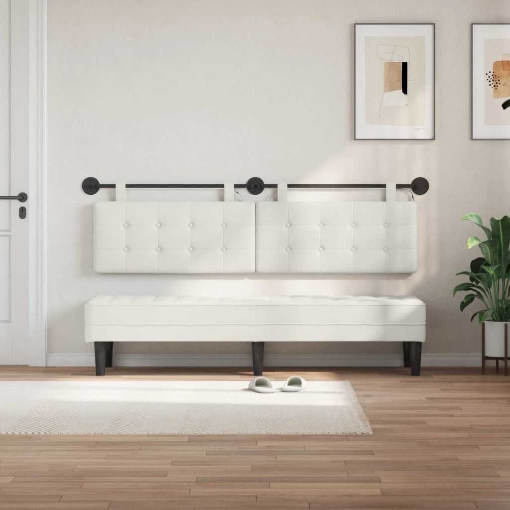 Testiera | Testata sospesa Con luce LED Bianco Similpelle