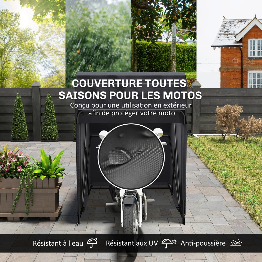 Copertura moto esterno tenda protezione ¨C Minimal ¨C Oxford 345x135x191 cm nero