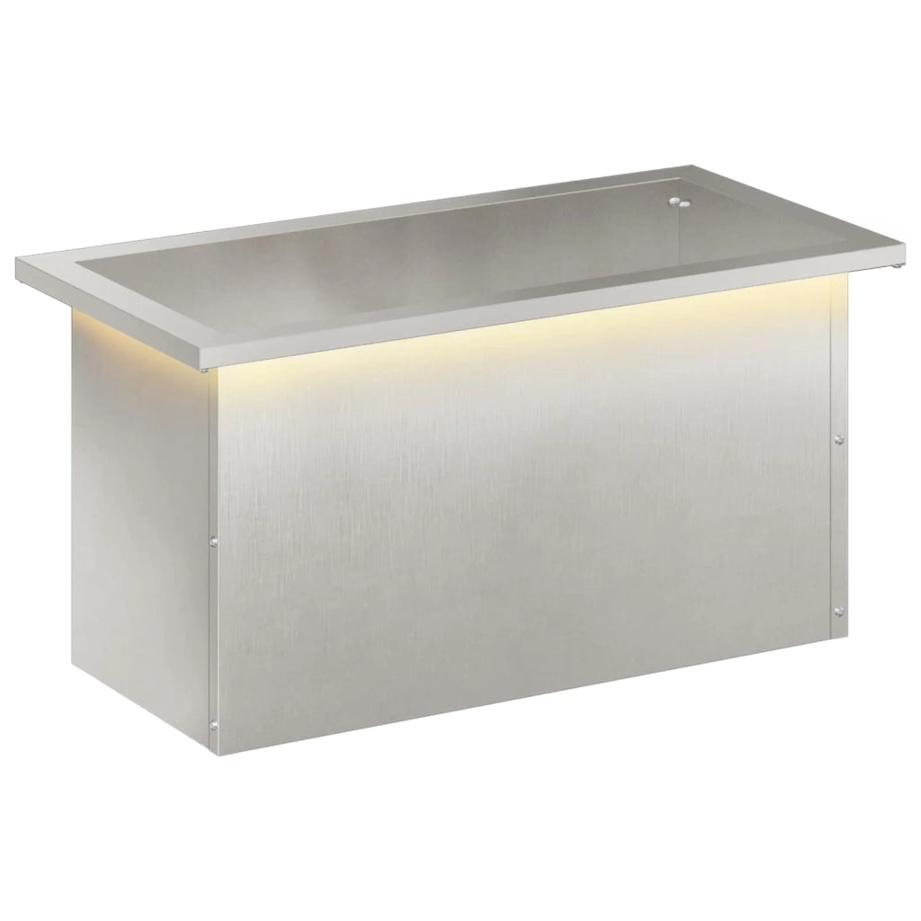 Fioriera da giardino con LED Argento 30 x 60 x 30 cm 8008092