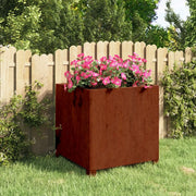 Fioriera con Gambe Ruggine-Vaso-Contenitore per Piante 50x50x50 cm Acciaio Corten