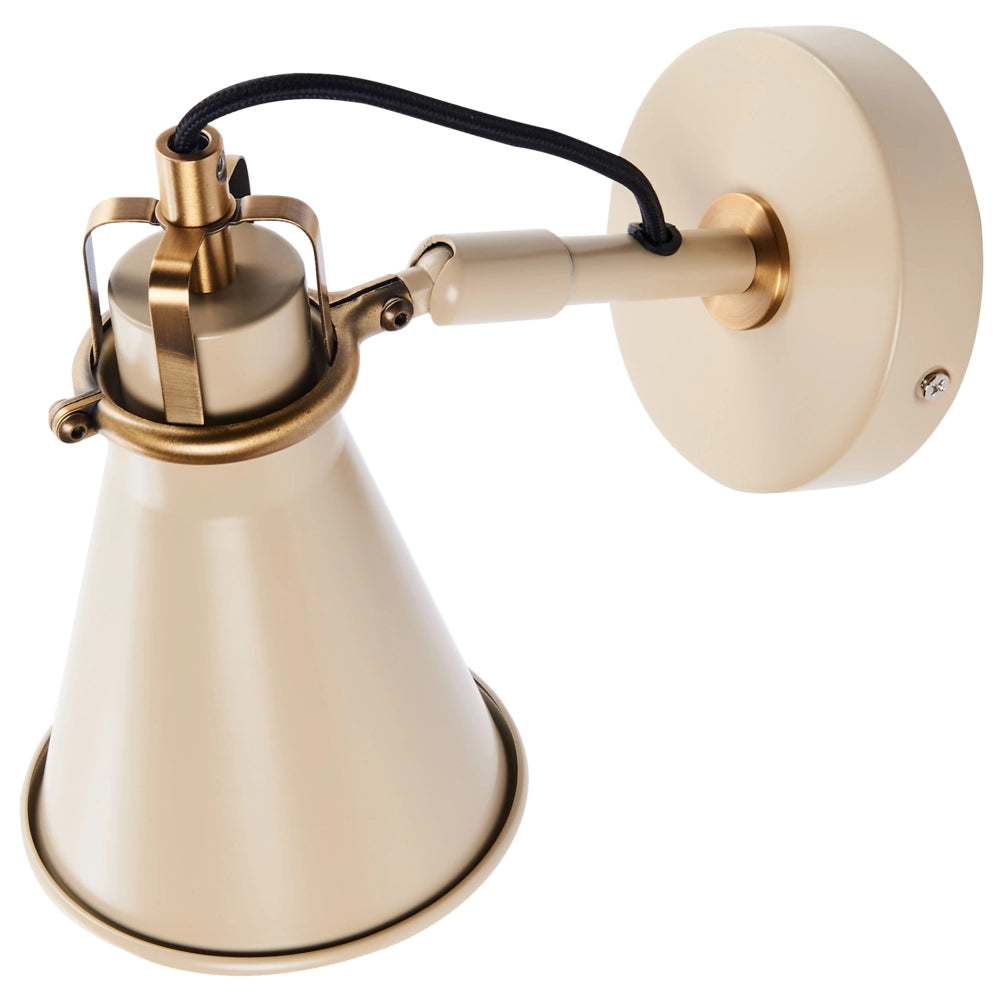 Set di 2 lampade da parete Beige Sconce metalliche paralumi regolabili Camera da letto Soggiorno Casa Ufficio Design Industriale