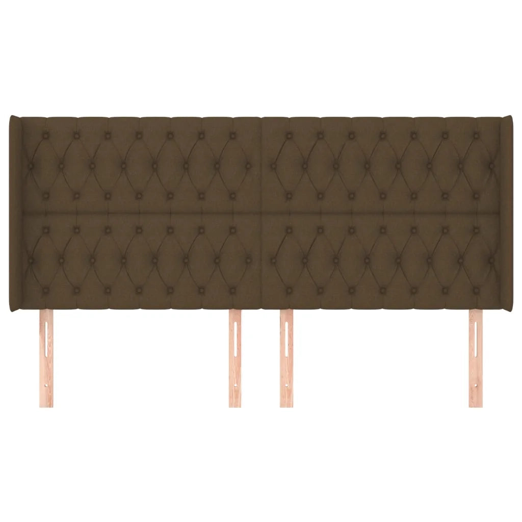 Testiera ad Orecchio Marrone Scuro 183x16x118/128 cm in Tessuto