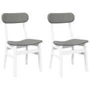 Sedie da Pranzo con Cuscini 2 pz | Sedie da cucina Bianco Legno Massello di Hevea