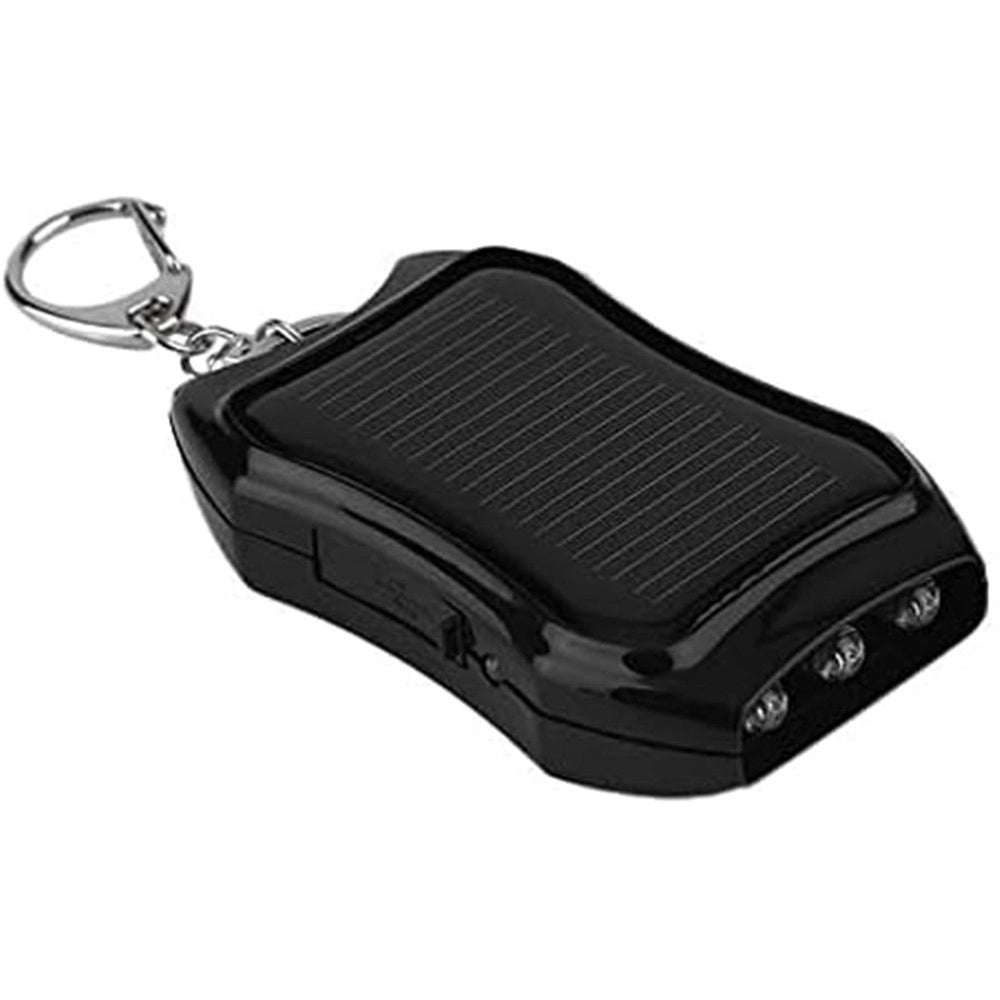 Trade Shop - Power Bank Solare Portabile A Portachiavi Caricatore Esterno Emergenza Con Luci Led Usb -