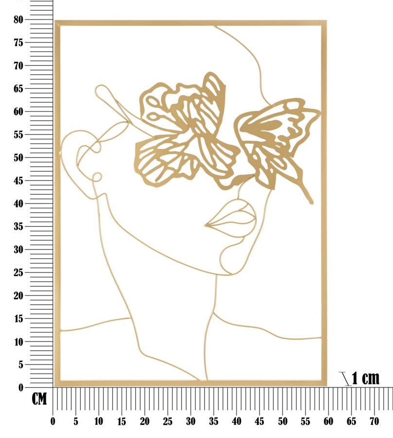 Pannello Decorativo in Ferro Gold Face 60x1x80 cm