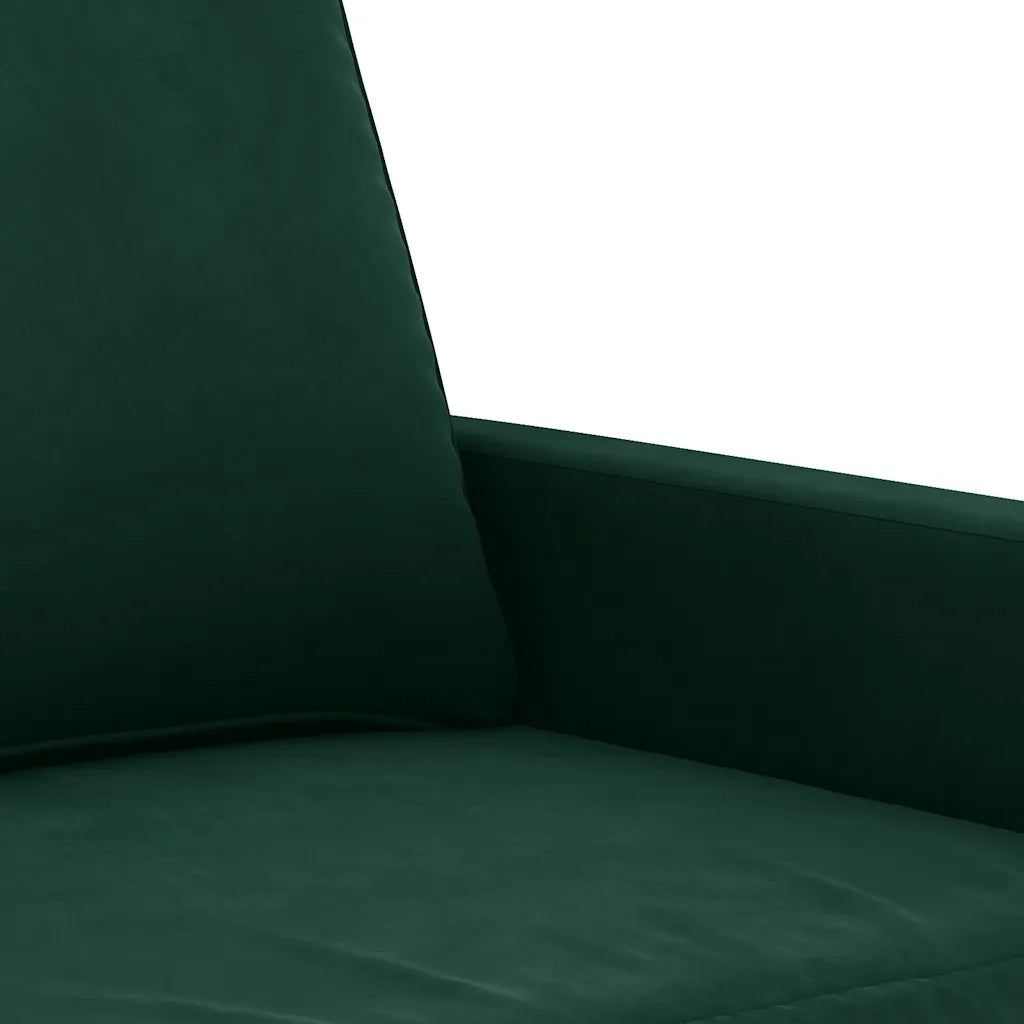 Divano a 3 Posti Verde Scuro 180 cm in Velluto