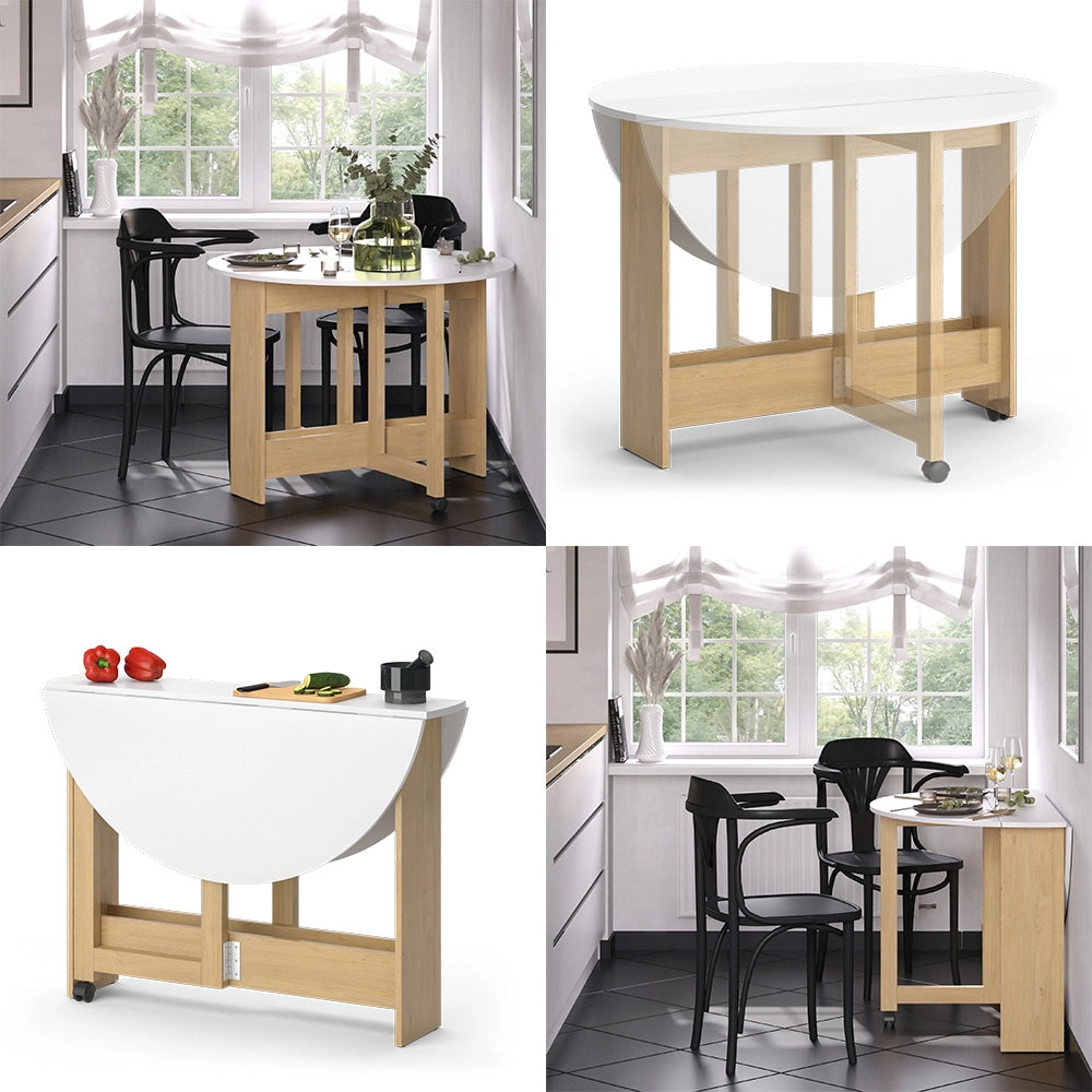 Vicco Tavolo da pranzo Quercia dorata/bianco 100 x 100 cm Pieghevole