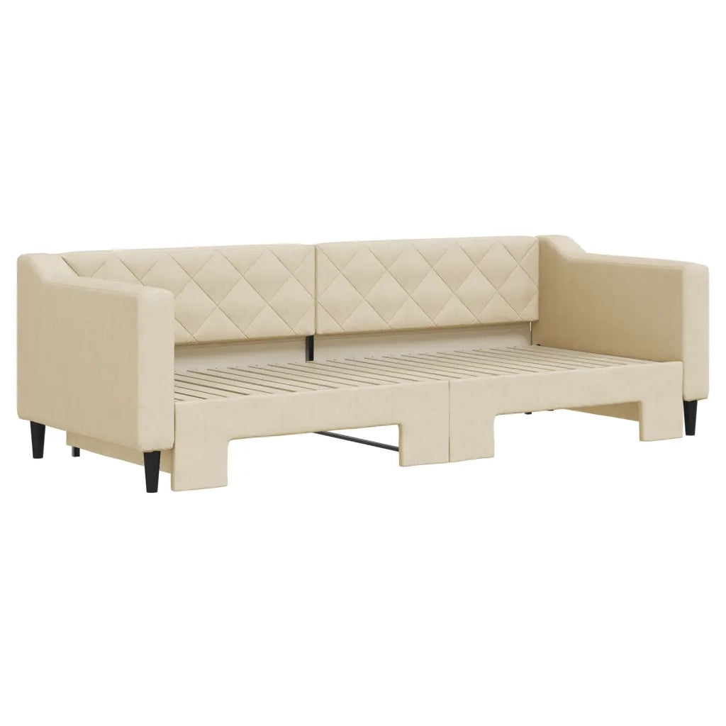vidaXL Divano Letto con Letto Estraibile Crema 80x200 cm Tessuto