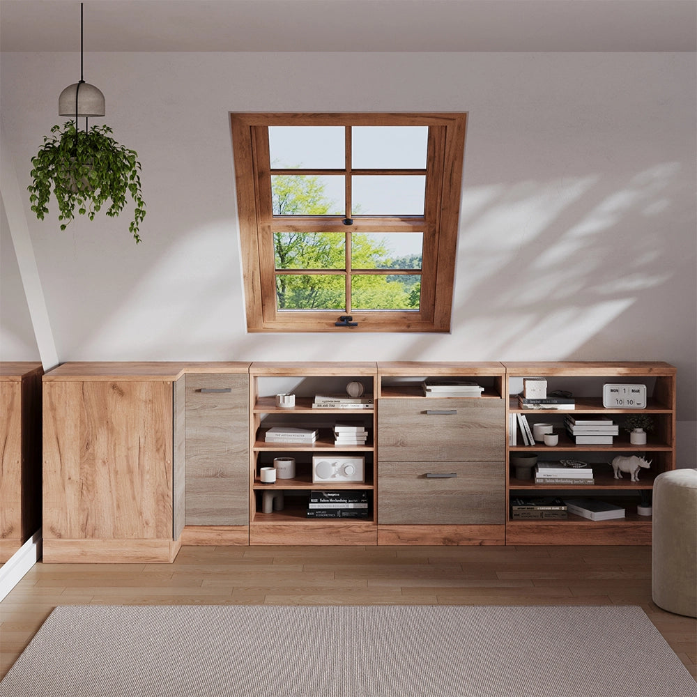 Mobile sottotetto Mobile angolare Rion Sonoma/Rovere dorato 75.6 x 83.8 cm con 1 porta, carcassa dell’armadio profondità 60 cm Vicco