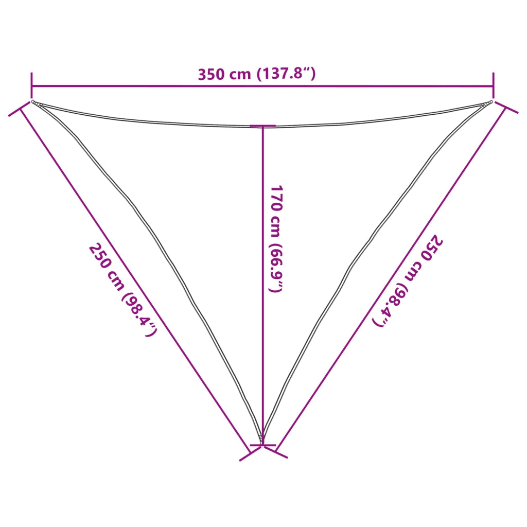 Vela Parasole | Telo Ombra | Vela da ombra 160 g/m2 Antracite 2,5x2,5x3,5 m in HDPE