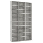 Elegante mobile porta CD con 30 scomparti a giorno 102 x 16 x 177 cm realizzato in legno composito grigio cemento 02_0047690