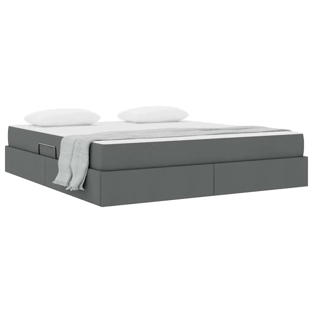 Letto con contenitore e materasso Grigio scuro 180 x 200 cm