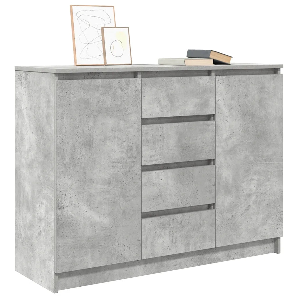 Credenza con Cassetti Grigio Cemento 100,5x35x76 cm Truciolato 3328447