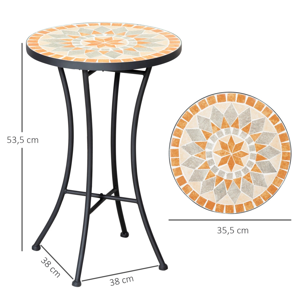 Tavolino da caff¨¨ rotondo ¨C zephmum ¨C giallo+grigio ?35,5cm