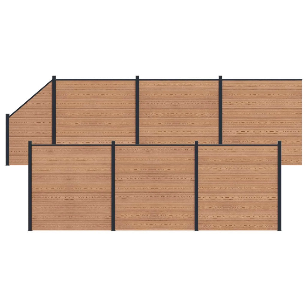 Pannello di Recinzione 7 pcs WPC e Alluminio Marrone 3429389