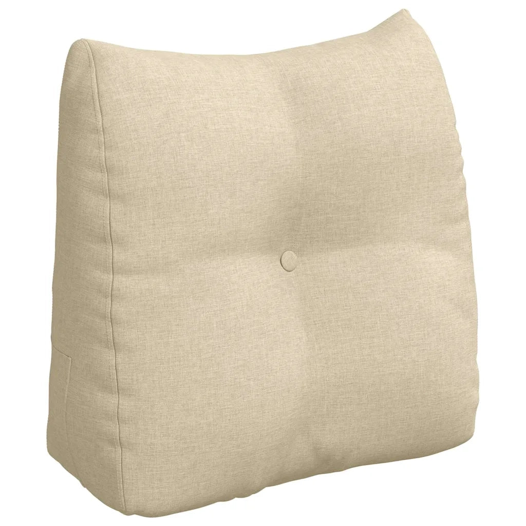 Cuscino per Schiena Crema 45 x 24 x 50 cm Tessuto